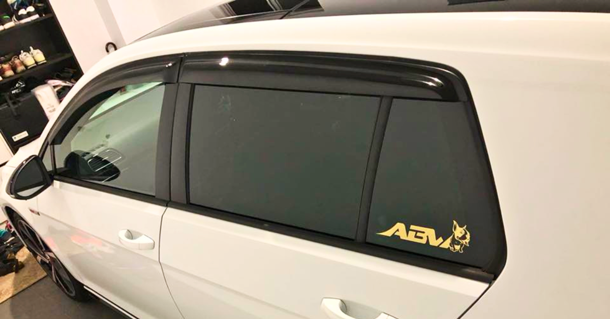 weather shield window visor white VW golf
