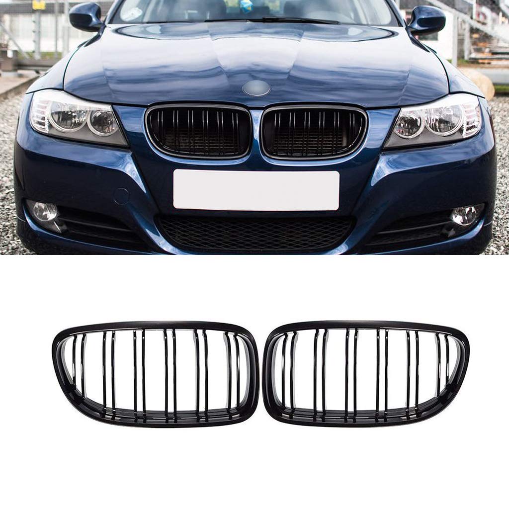 BMW 3 Series E90 / E91 M Performance Style Front Grille (Gloss Black Double Slat)