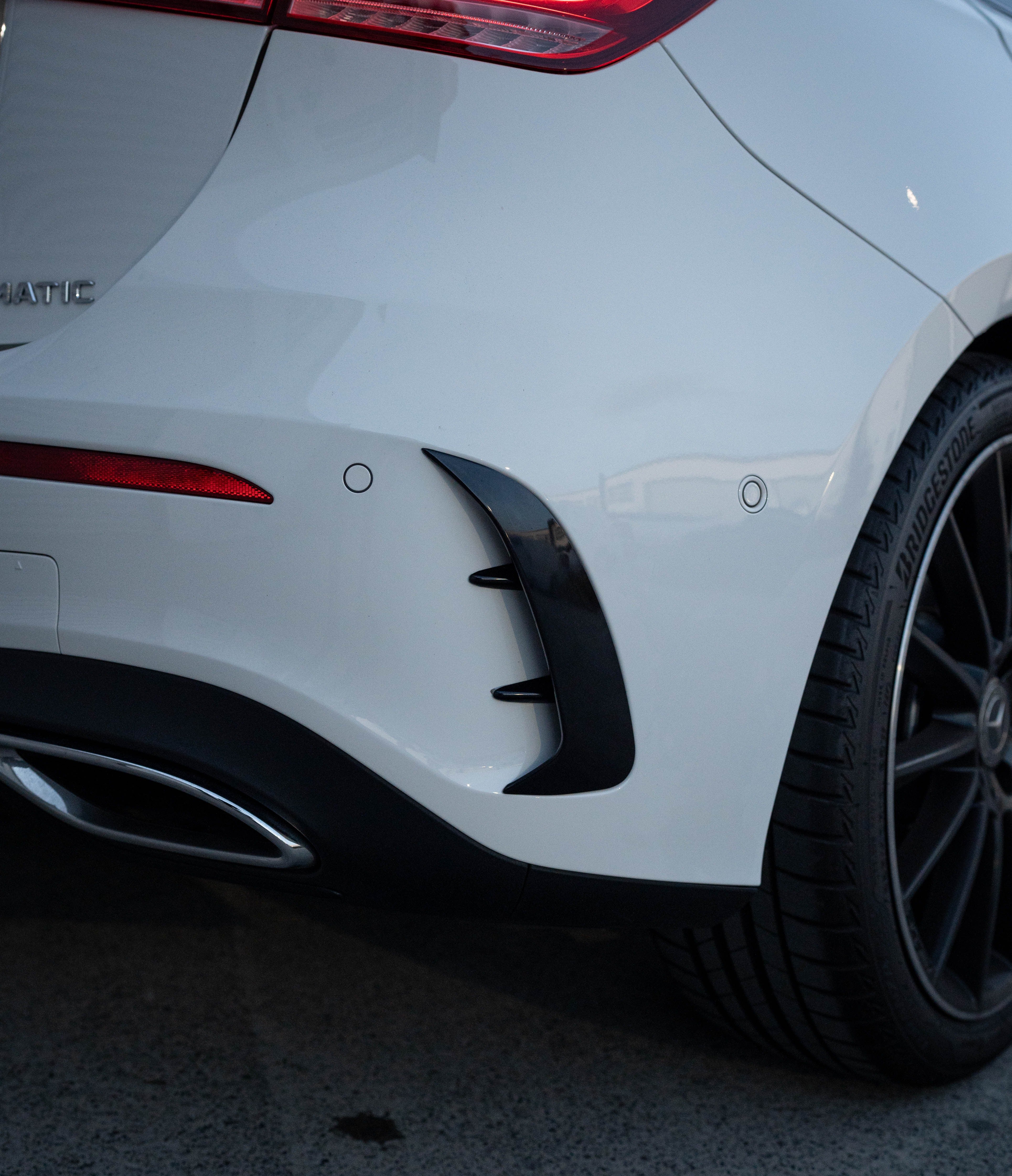 Mercedes Benz A Class W177 AMG Style ABS Rear Bumper Vents (Gloss Black)