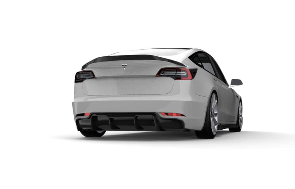 Gloss Black ABS Rear Spoiler Boot Lip for Tesla Model 3 (2017 – 2024)
