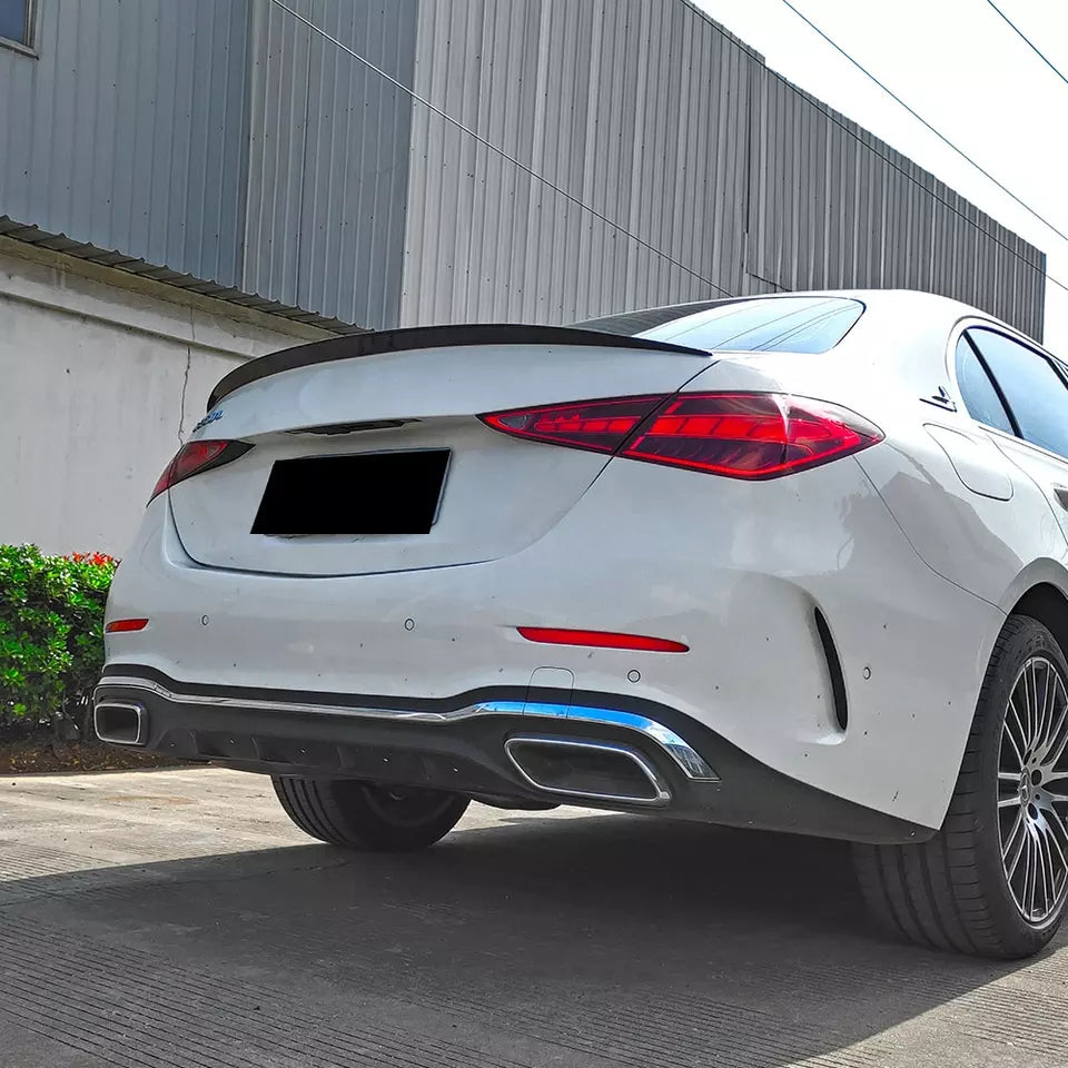 Mercedes-Benz C-Class W206 AMG Style Rear Spoiler – Gloss Black ABS Boot Lip