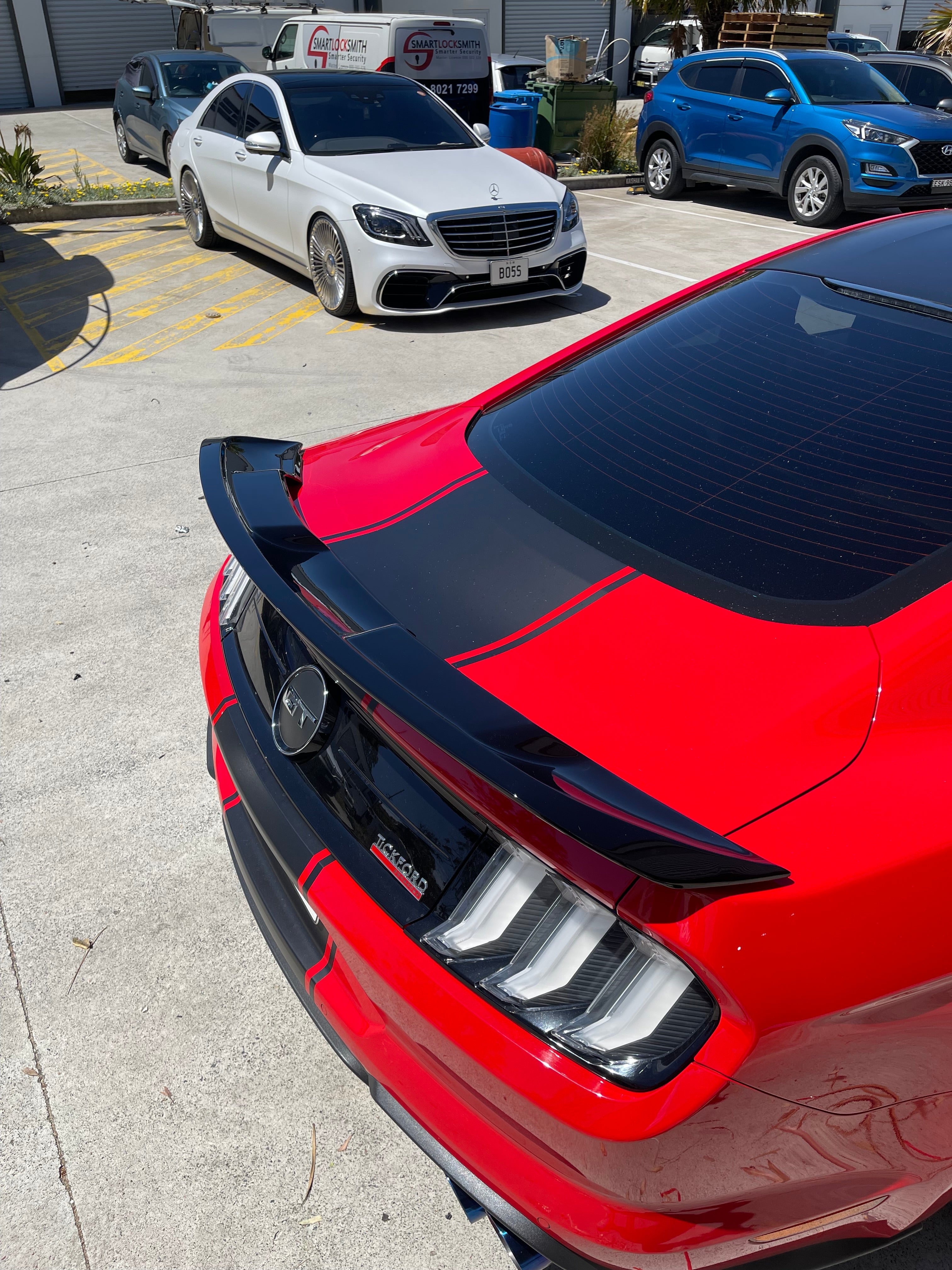 Ford Mustang 2015–2020 GT500 Style ABS Rear Spoiler (Gloss Black)