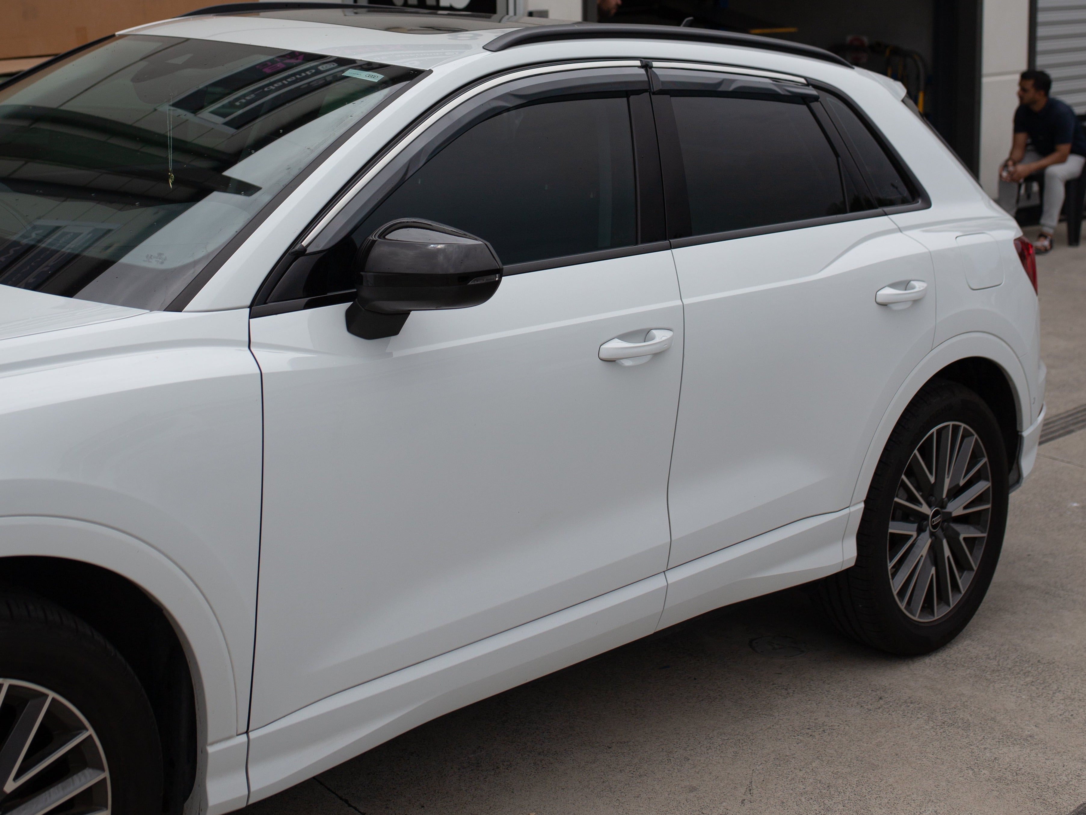 Audi Q3 2020+ (Stainless Trim) Window Visors | Weather Shields