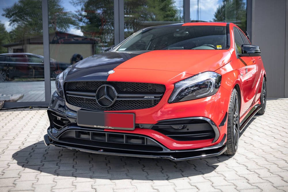 Maxton Design Front Splitter V.2 Mercedes A45 W176 AMG AERO Facelift Front Lip