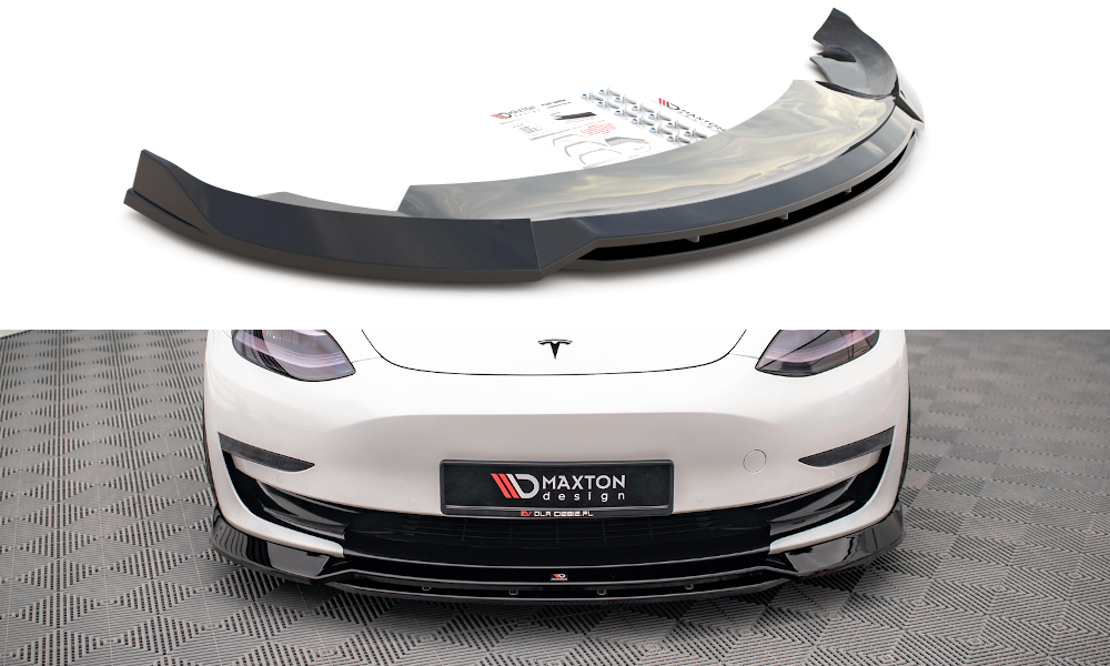 Maxton Design Front Splitter V.3 Tesla Model 3 Front Lip