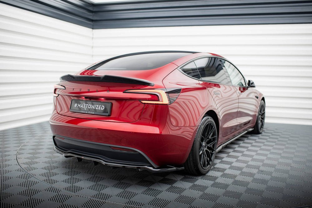 Maxton Design Rear Splitter (with vertical bars) V.1 Tesla Model 3 Project Highland (Facelift)
