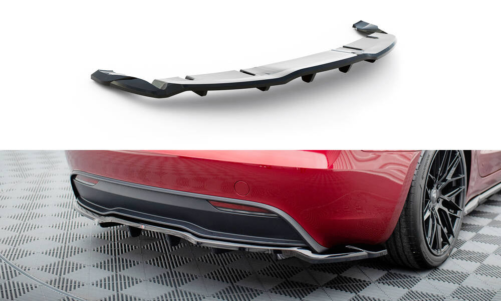 Maxton Design Rear Splitter (with vertical bars) V.1 Tesla Model 3 Project Highland (Facelift)