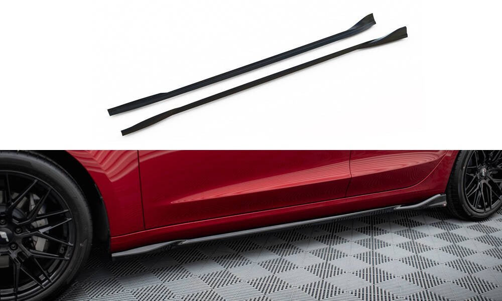 Maxton Design Side Skirts Diffusers V.1 Tesla Model 3 Mk1 / Mk1 Facelift
