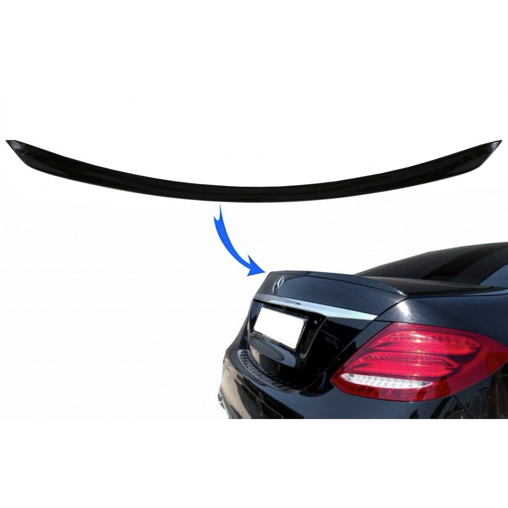 AMG Style Gloss Black ABS Rear Spoiler Boot Lip for Mercedes-Benz E-Class W213 Sedan