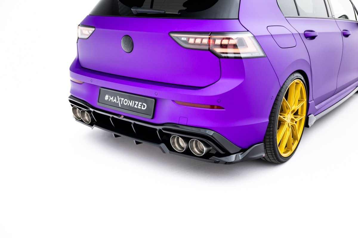 Maxton Design Rear Splitter (with vertical bars) V.1 Volkswagen Golf R Mk8 / Mk8.5 Facelift
