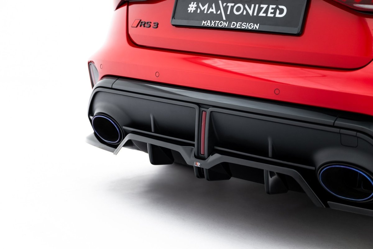 Maxton Design Rear Splitter (with vertical bars) V.2 Audi RS3 Sedan 8Y Facelift