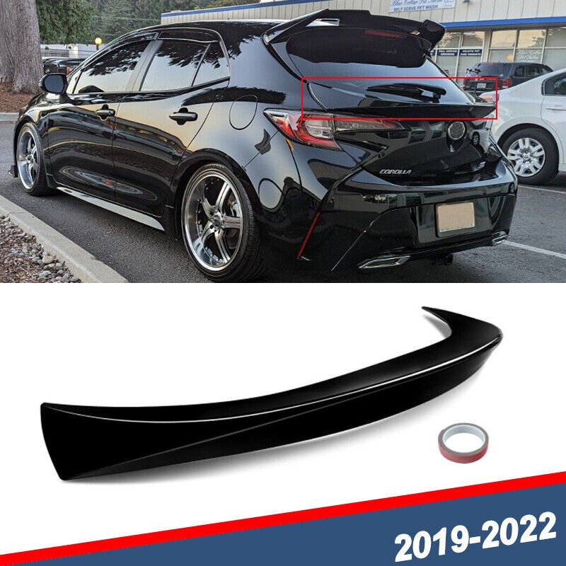 T-R Style Gloss Black ABS Mid Spoiler for Toyota Corolla Hatchback E210 (2018 – 2022)