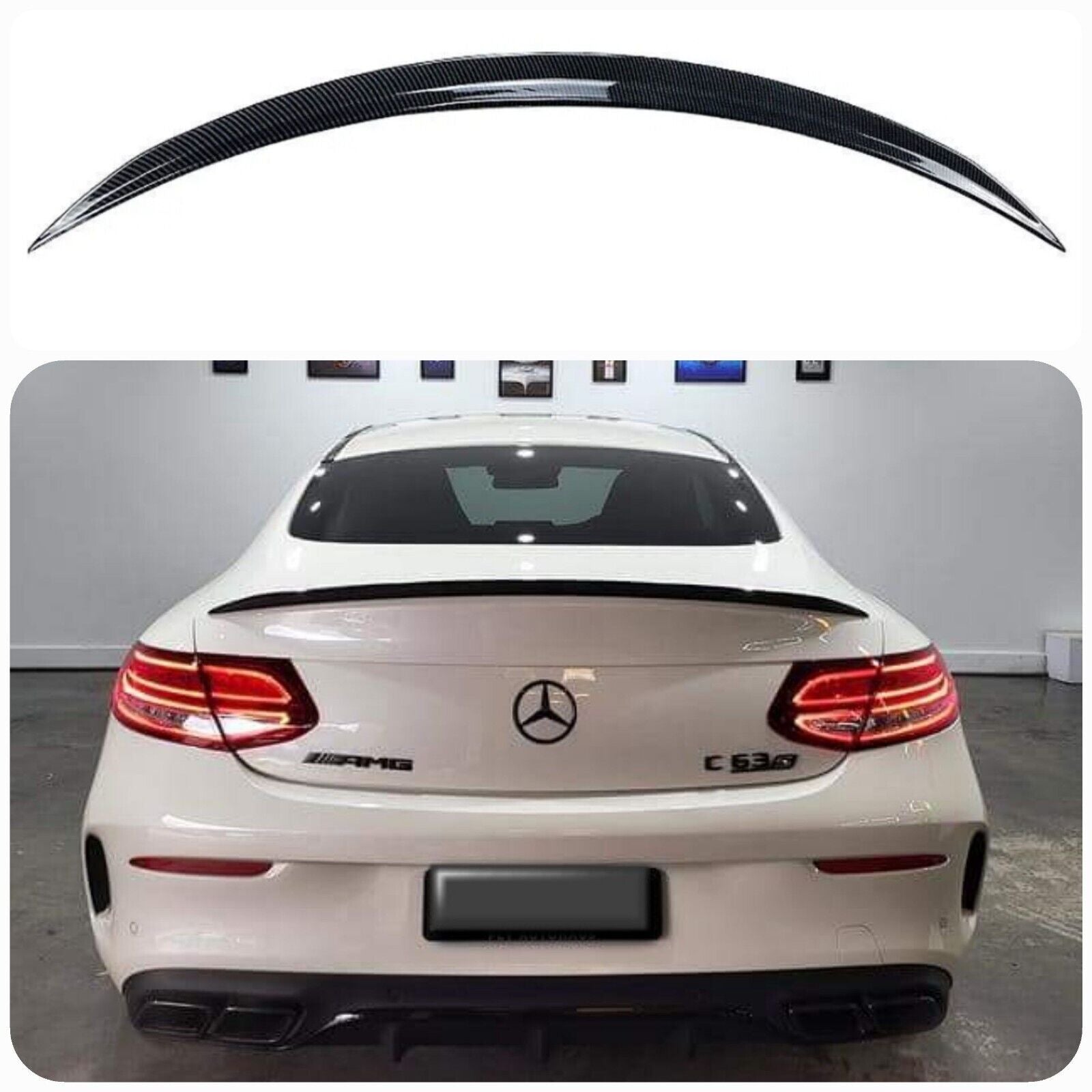 Mercedes-Benz C-Class Coupe W205 AMG Style ABS Rear Spoiler (Gloss Black)