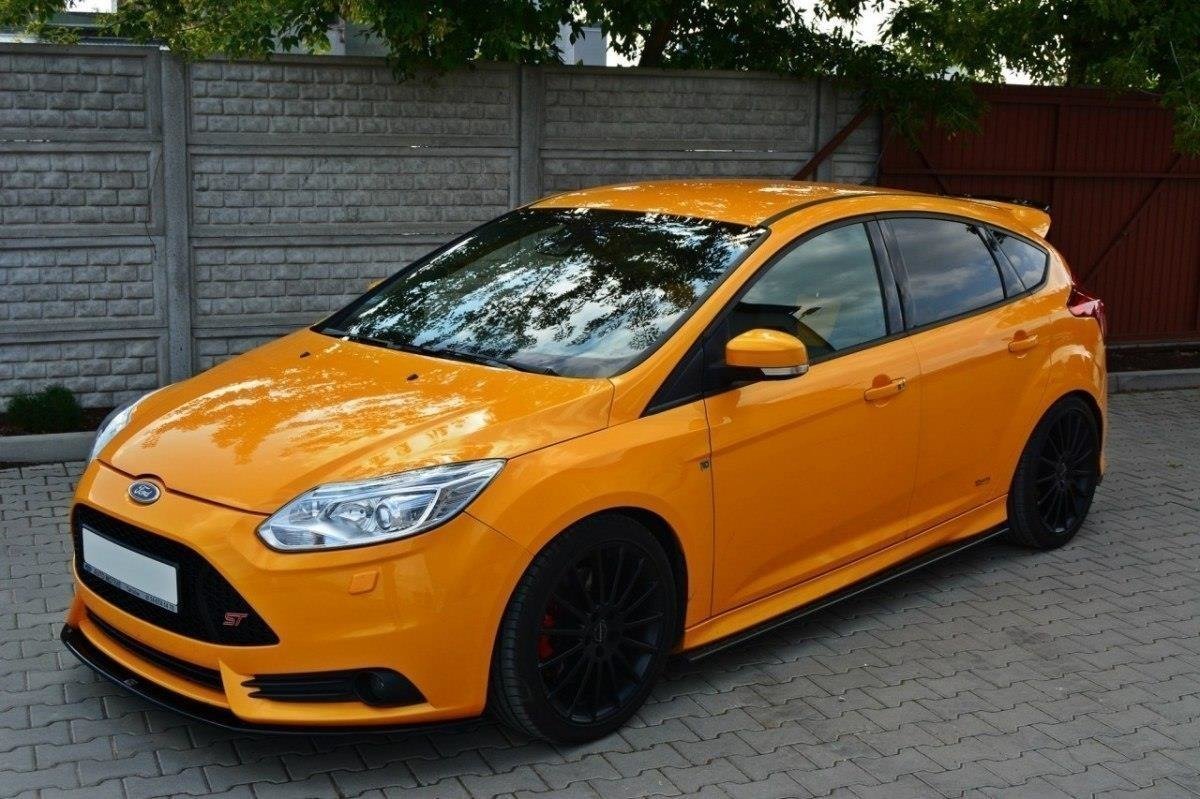 Maxton Design Front Ford Focus Mk 3 ST Prefacelift Front Splitter Lip + Side Skirts