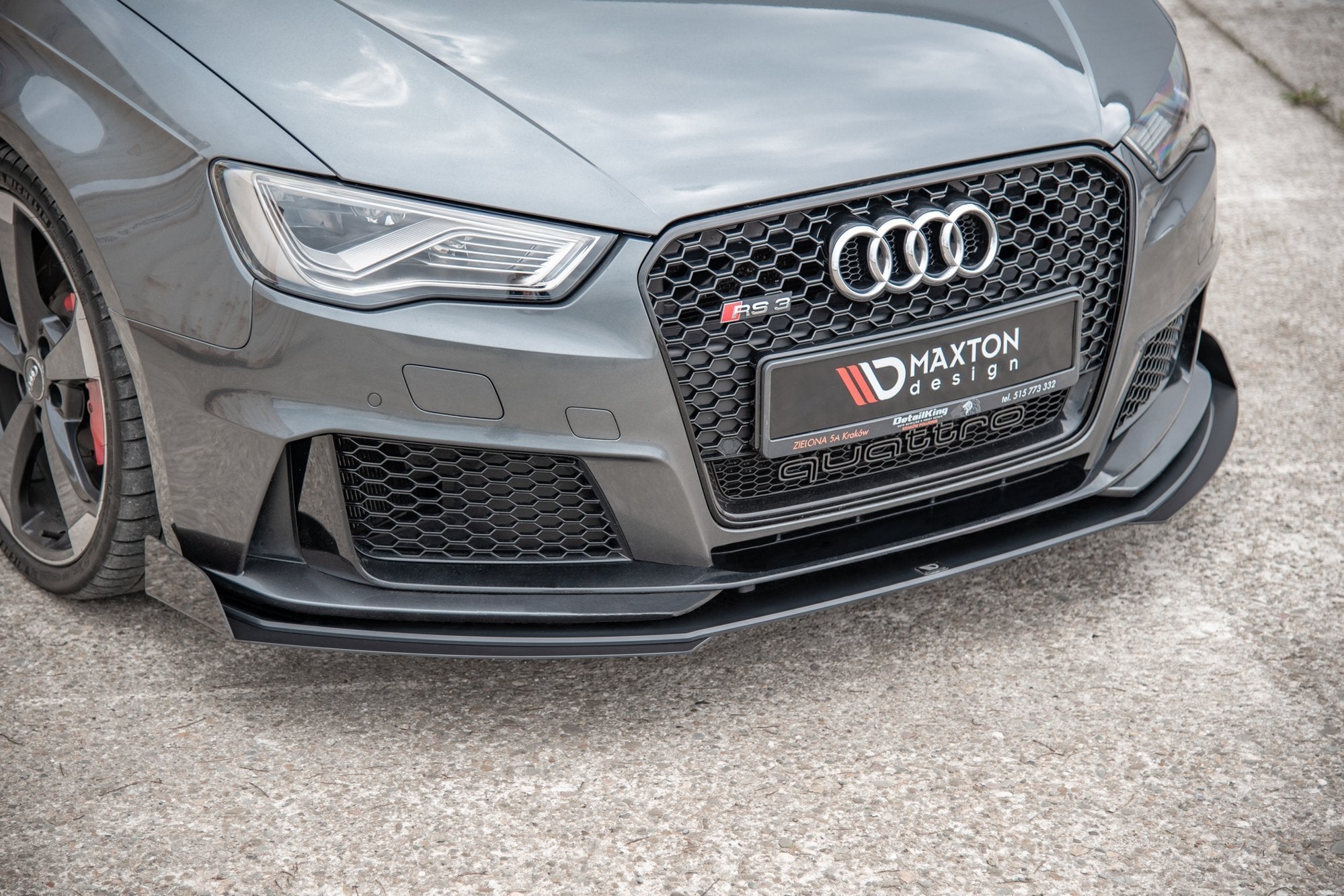 Maxton Design Racing Durability Front Splitter + Flaps RS3 8VA Sportback Front Lip