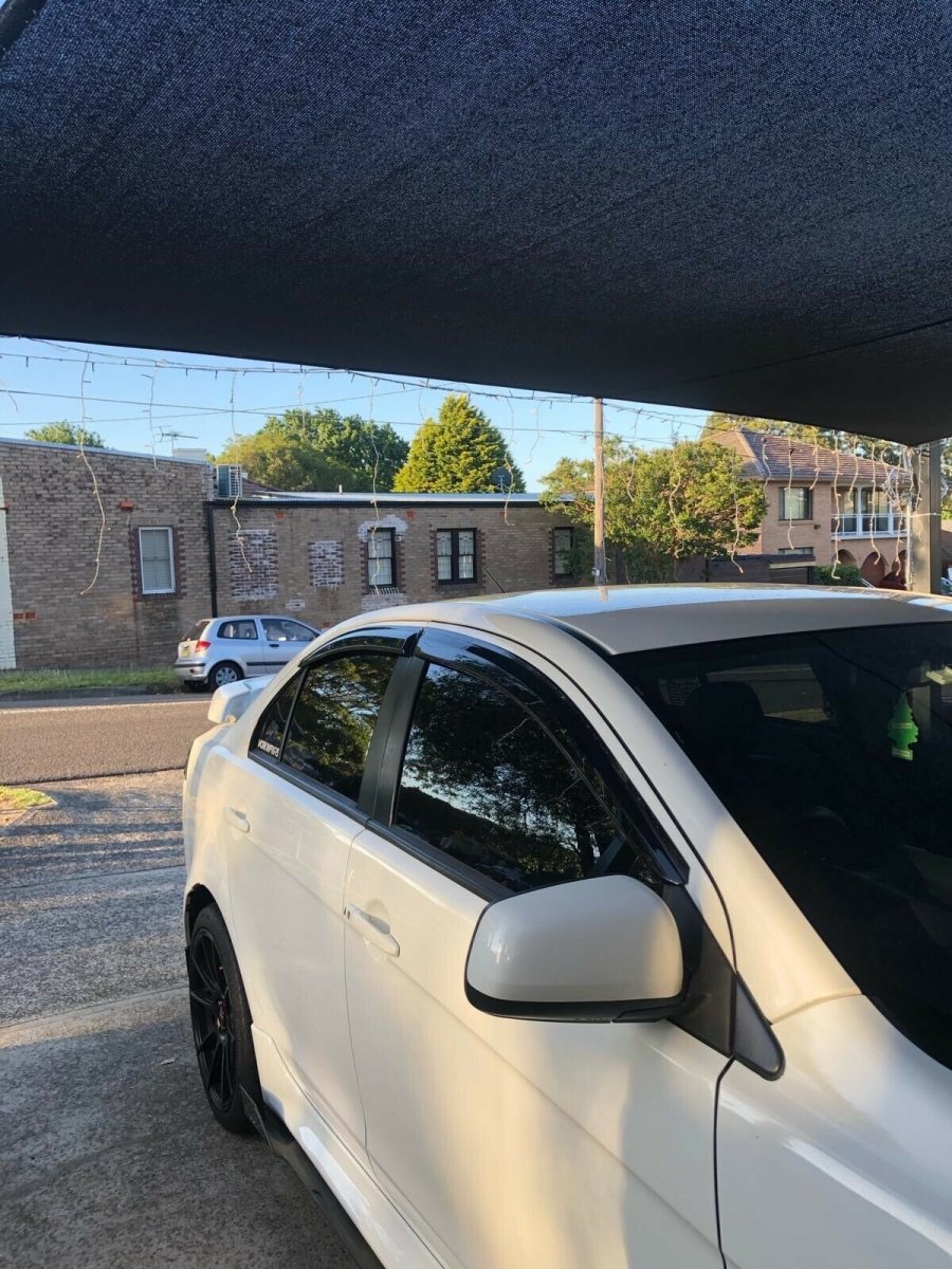 2008 - 2017 Mitsubishi Lancer CJ Ralliart Evo X Window Visors v2 | Weather Shields