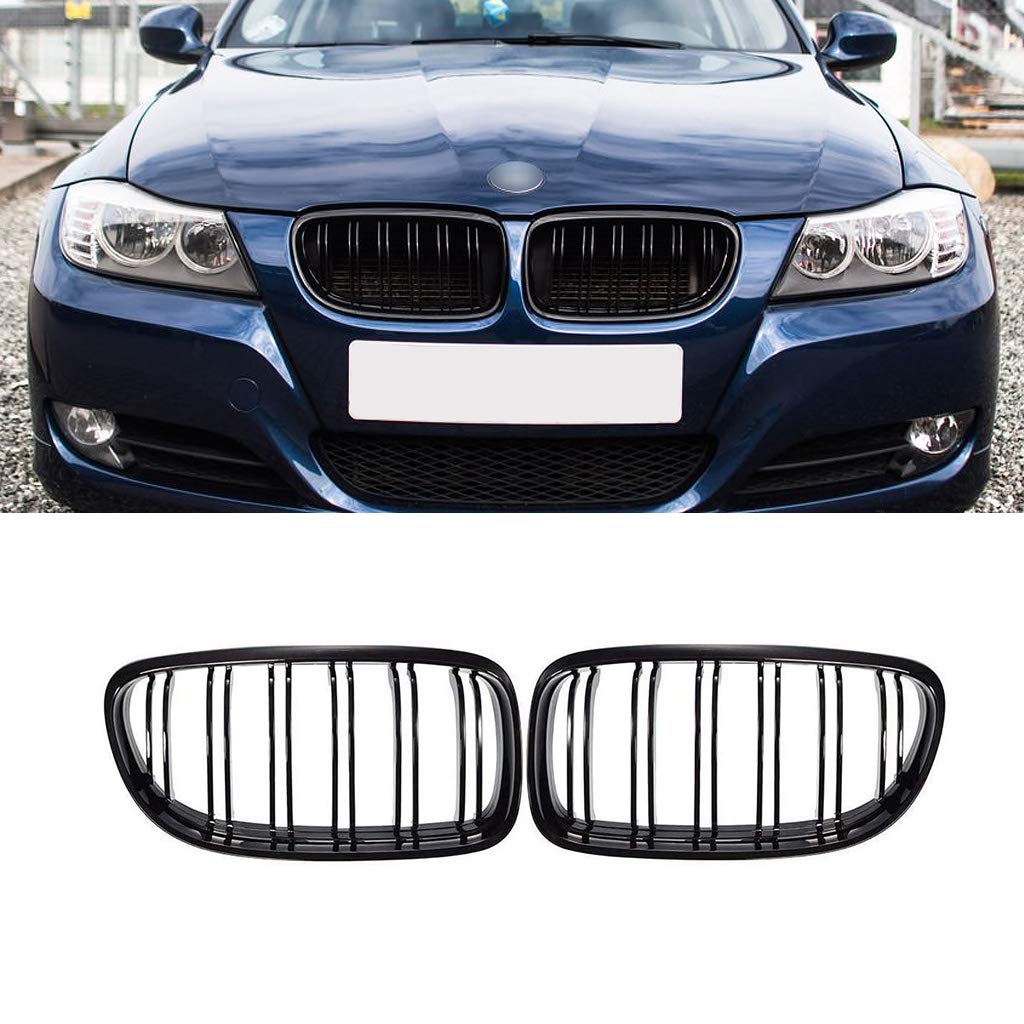 M Performance Style Front Gloss Black Grill to suit BMW 3 Series E90/E91 (Double Slat)