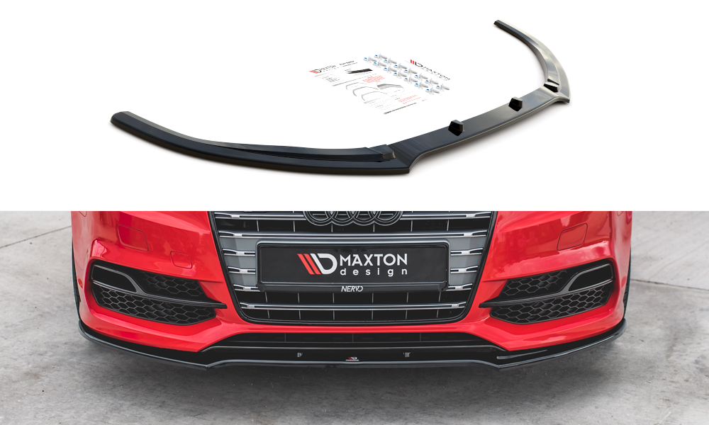 Maxton Design Front Splitter Audi S3 8V (Sedan, Cabrio) / Audi A3 8V Sline Front Lip V2