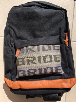 JDM Bag Backpack With Black Bride Racing Harness Strap & Brown Leather Bottom