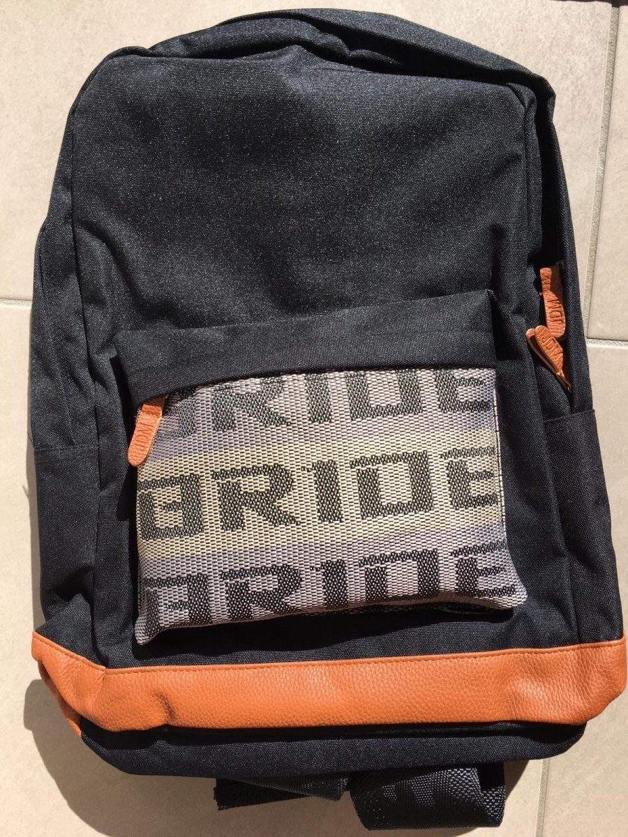 JDM Bride Bag Backpack With Black Takata Racing Harness Strap & Brown Leather