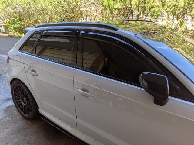 4Caroption Slim Window Visors For 2013-2019 Audi A3 S3 RS3 Sedan – Smoke Tinted, External Tape-On, 4pc Set