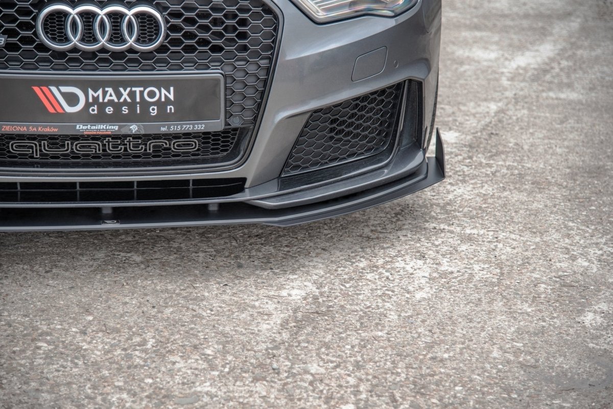 Maxton Design Racing Durability Front Splitter + Flaps RS3 8VA Sportback Front Lip