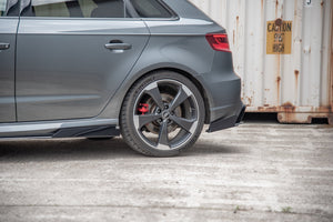 Maxton Design Racing Durability Rear Side Splitters + Rear Flaps Audi RS3 8VA Sportback