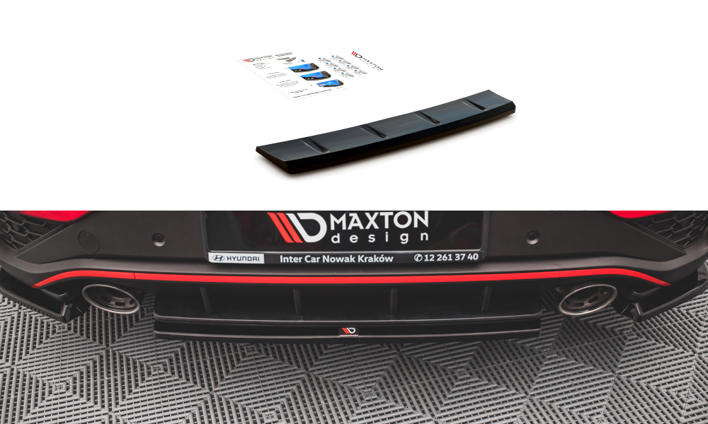 Maxton Design Hyundai i30 N Mk3.5 Facelift Hatchback Central Rear Splitter