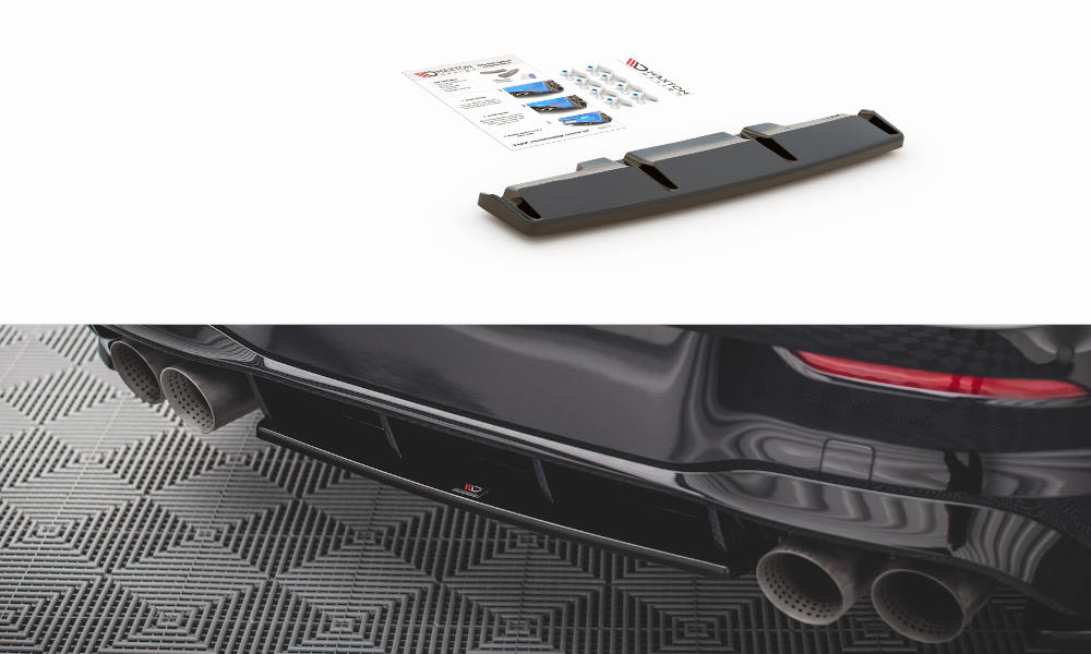 Maxton Design Central Rear Splitter VW Golf Mk8 R