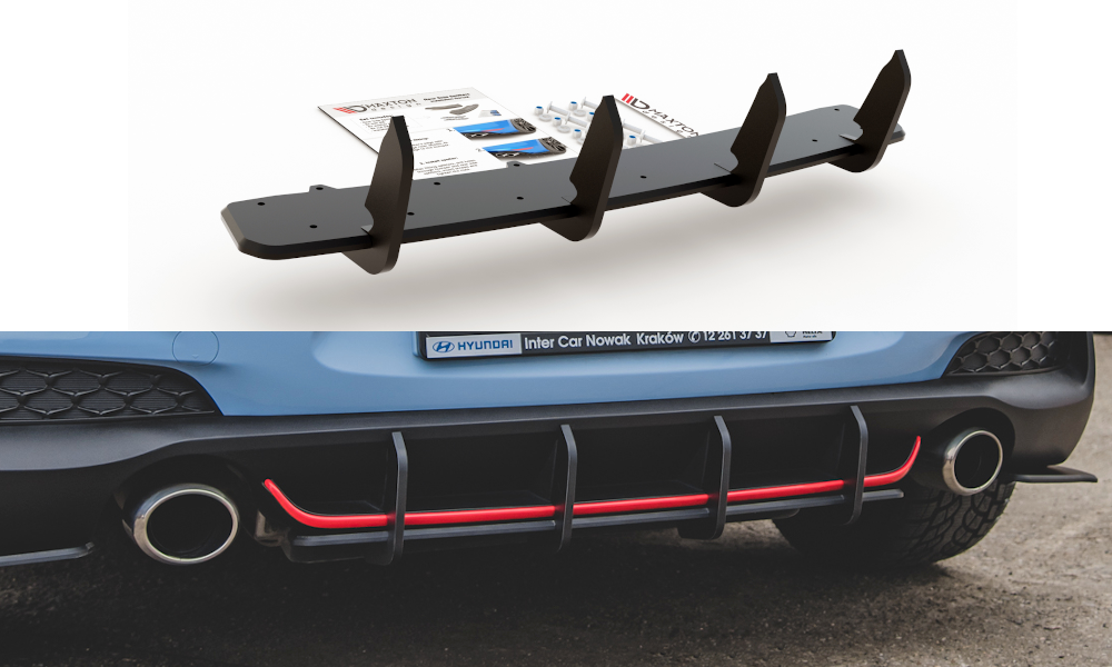 Maxton Design Racing Durability Rear Diffuser V1 Hyundai I30 N MK3 Hatchback