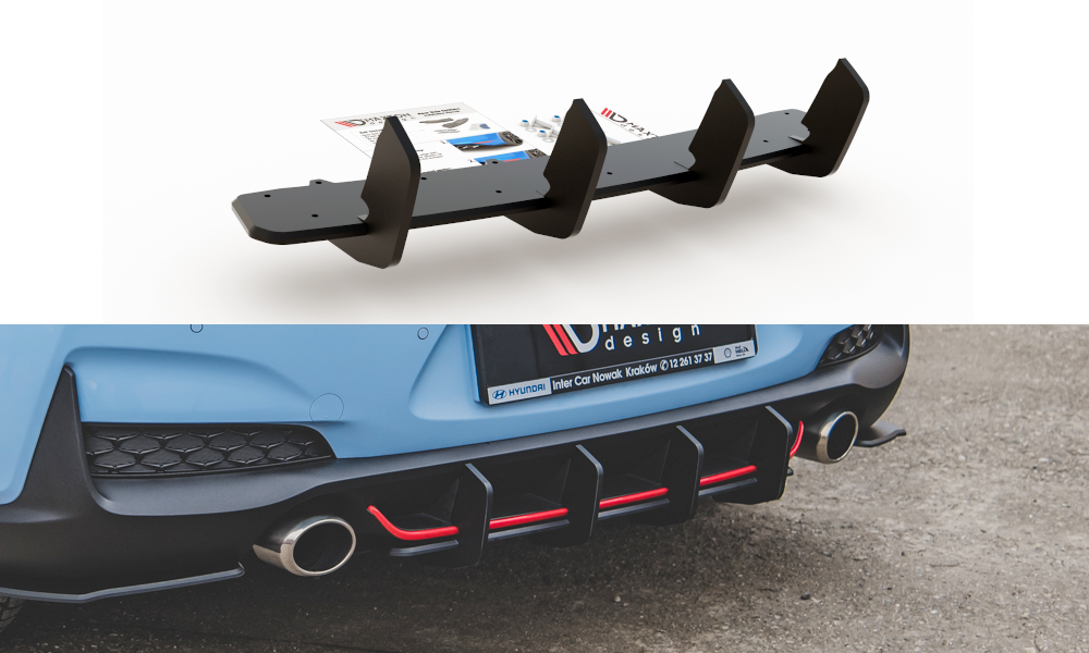 Maxton Design Racing Durability Rear Diffuser V2 Hyundai I30 N MK3 Hatchback