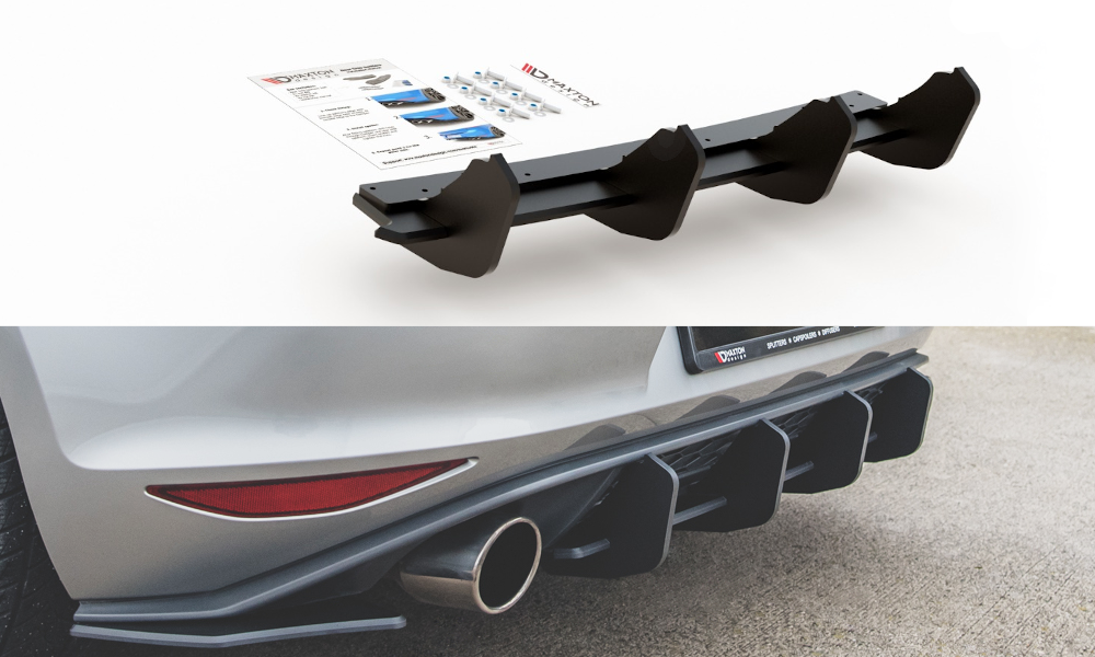 Maxton Design Racing Durability Rear Diffuser V2 Golf MK7 GTI