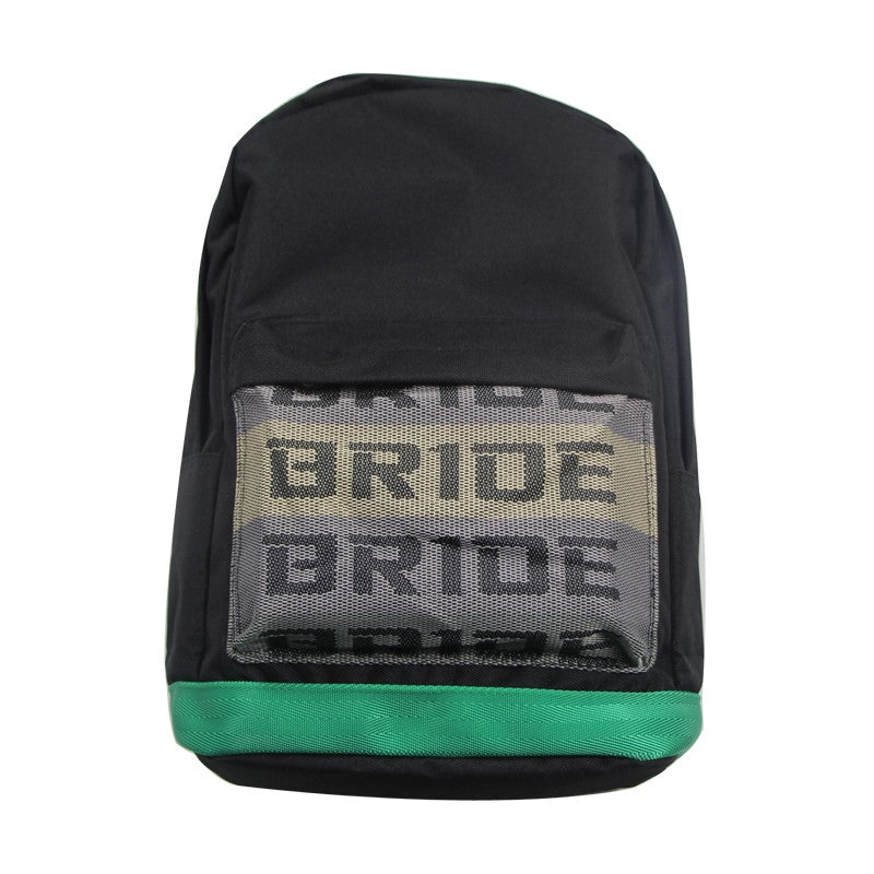 JDM Bride Bag Backpack With Green Takata Racing Harness Strap Green Bottom
