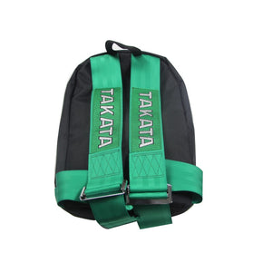 JDM Bride Bag Backpack With Green Takata Racing Harness Strap & Green Bottom